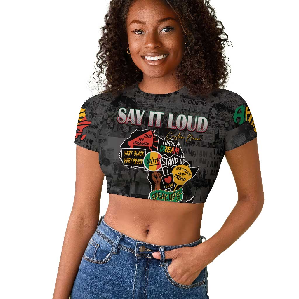 I'm Black and I'm Proud - Personalized African Raglan Cropped T shirt