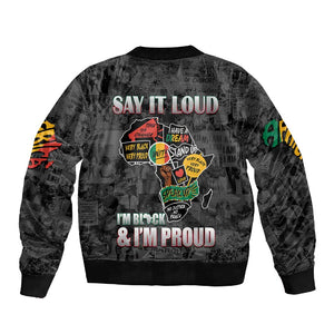 I'm Black and I'm Proud - Personalized African Sleeve Zip Bomber Jacket