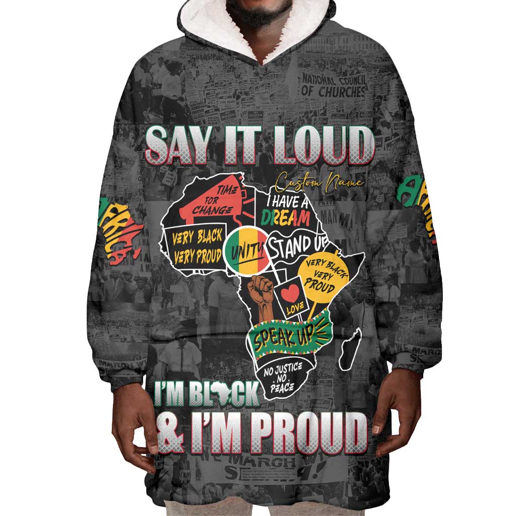 I'm Black and I'm Proud - Personalized African Wearable Blanket Hoodie