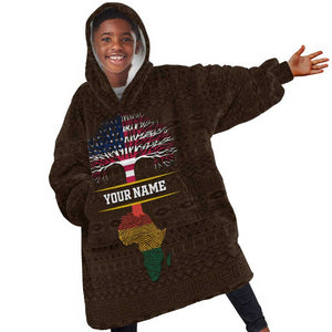 African Roots Design - Custom Personalized Kid Wearable Blanket Hoodie