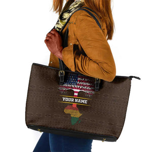 African Roots Design - Custom Personalized Leather Tote Bag