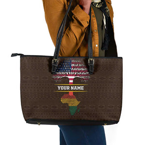 African Roots Design - Custom Personalized Leather Tote Bag