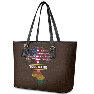 African Roots Design - Custom Personalized Leather Tote Bag