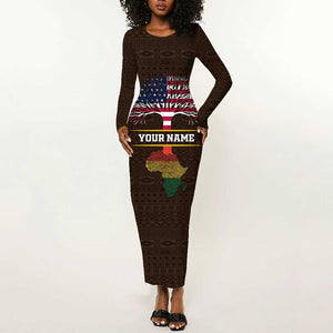 African Roots Design - Custom Personalized Long Sleeve Bodycon Dress