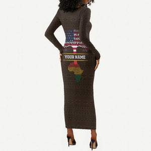 African Roots Design - Custom Personalized Long Sleeve Bodycon Dress