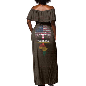 African Roots Design - Custom Personalized Off Shoulder Maxi Dress