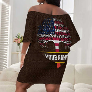 African Roots Design - Custom Personalized Off Shoulder Short Dress