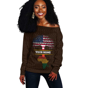 African Roots Design - Custom Personalized Off Shoulder Sweater