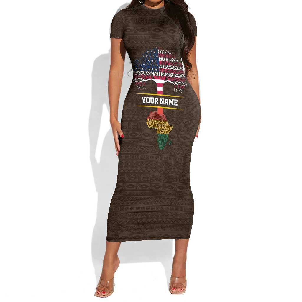 African Roots Design - Custom Personalized Short Sleeve Bodycon Dress