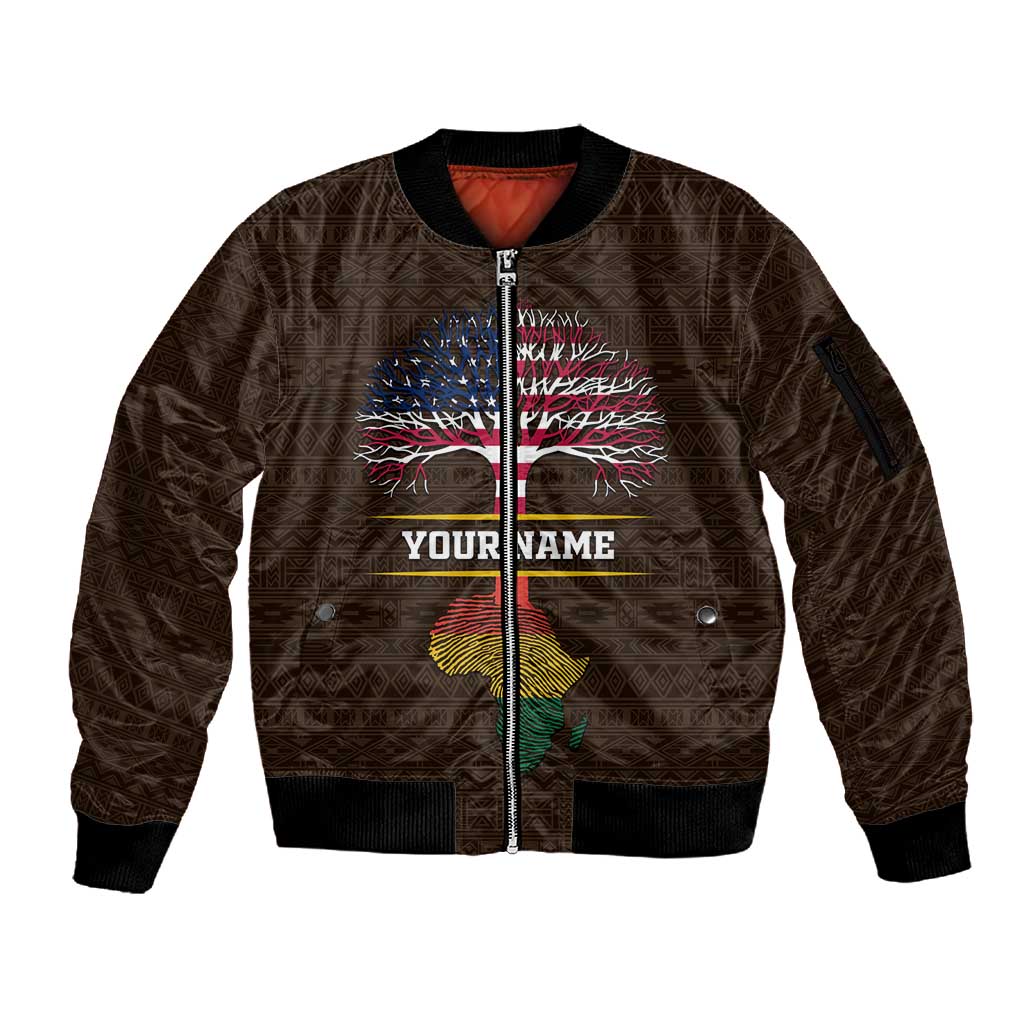 African Roots Design - Custom Personalized Sleeve Zip Bomber Jacket