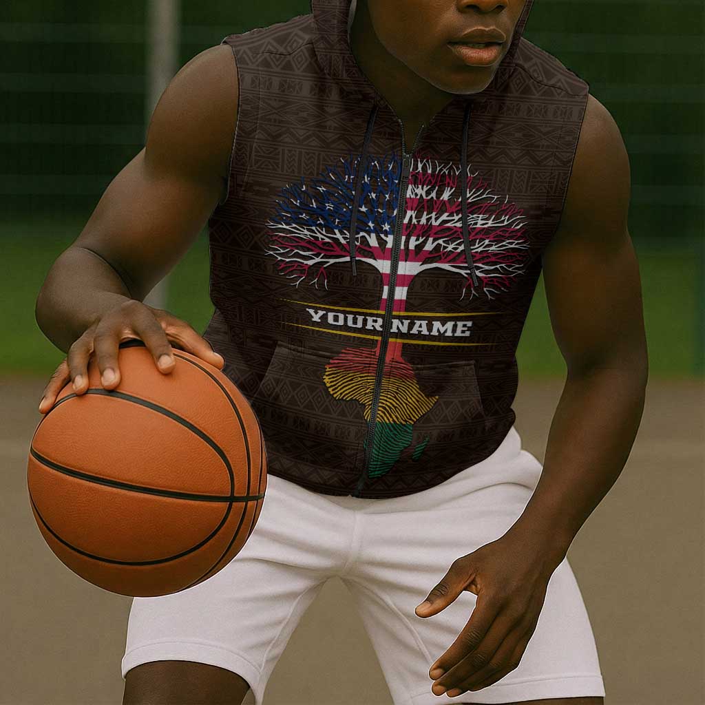 African Roots Design - Custom Personalized Sleeveless Zip Hoodie - African Pride