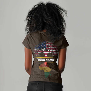 African Roots Design - Custom Personalized Women V-Neck T-Shirt