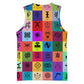 Multi Color Adinkra Symbols Basketball Jersey African Adrinkra DT02