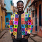 Multi Color Adinkra Symbols Bomber Jacket African Adrinkra