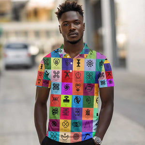 Multi Color Adinkra Symbols Polo Shirt African Adrinkra