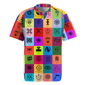 Multi Color Adinkra Symbols Rugby Jersey African Adrinkra