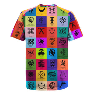 Multi Color Adinkra Symbols Rugby Jersey African Adrinkra