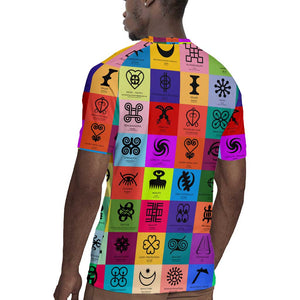 Multi Color Adinkra Symbols Rugby Jersey African Adrinkra