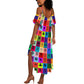 Multi Color Adinkra Symbols Summer Maxi Dress African Adrinkra