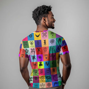 Multi Color Adinkra Symbols T shirt African Adrinkra