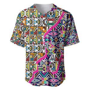 African Ndebele Pattern Baseball Jersey