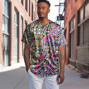 African Ndebele Pattern Baseball Jersey