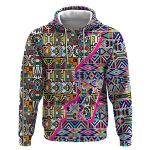 African Ndebele Pattern Hoodie