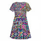 African Ndebele Pattern Kid Short Sleeve Dress