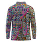African Ndebele Pattern Long Sleeve Polo Shirt