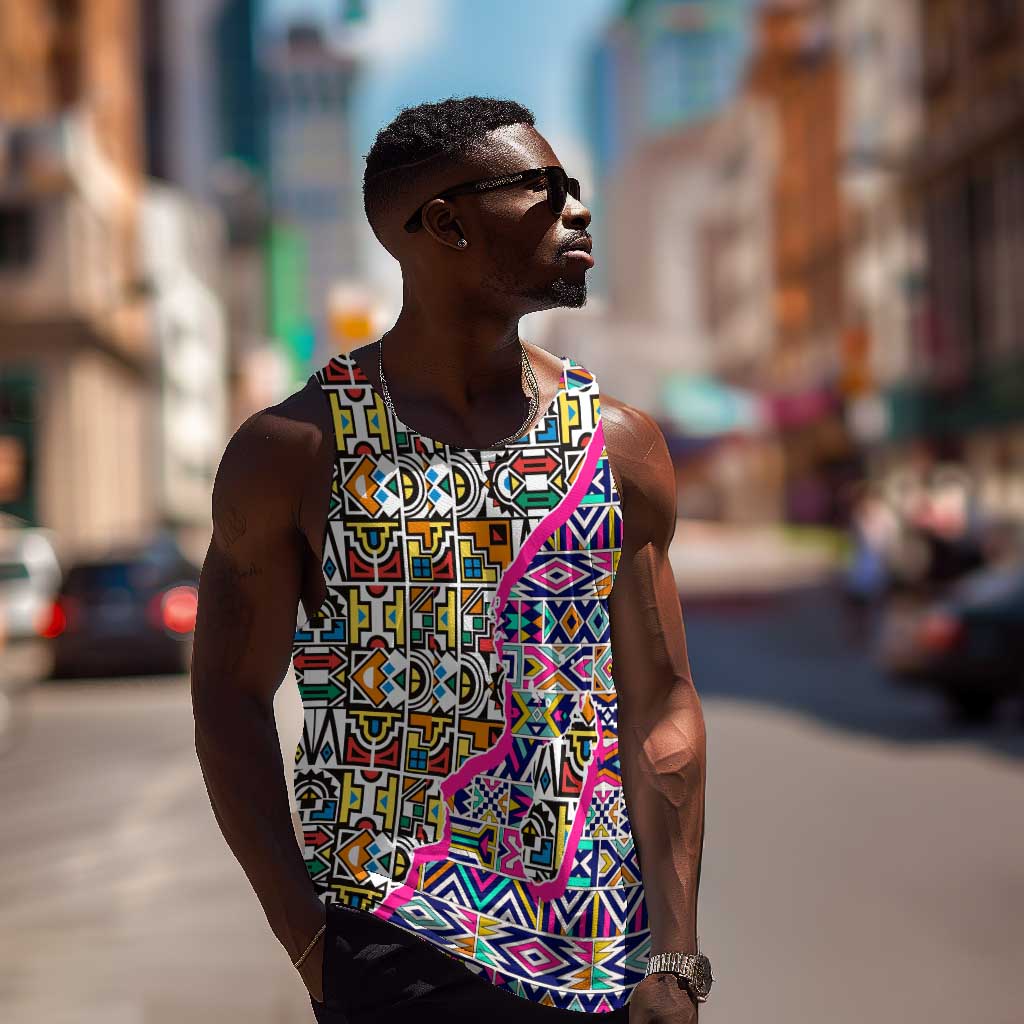 African Ndebele Pattern Men Tank Top