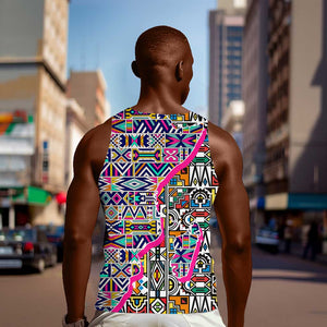 African Ndebele Pattern Men Tank Top