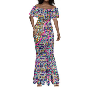 African Ndebele Pattern Mermaid Dress