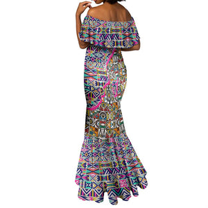 African Ndebele Pattern Mermaid Dress