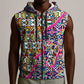 African Ndebele Pattern Sleeveless Zip Hoodie - African Pride
