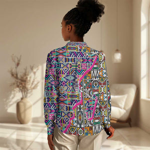 African Ndebele Pattern Women Casual Shirt