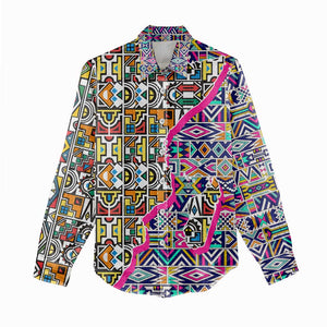 African Ndebele Pattern Women Casual Shirt