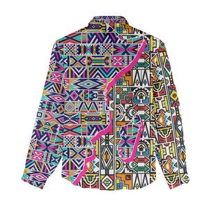 African Ndebele Pattern Women Casual Shirt