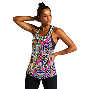 African Ndebele Pattern Women Racerback Tank