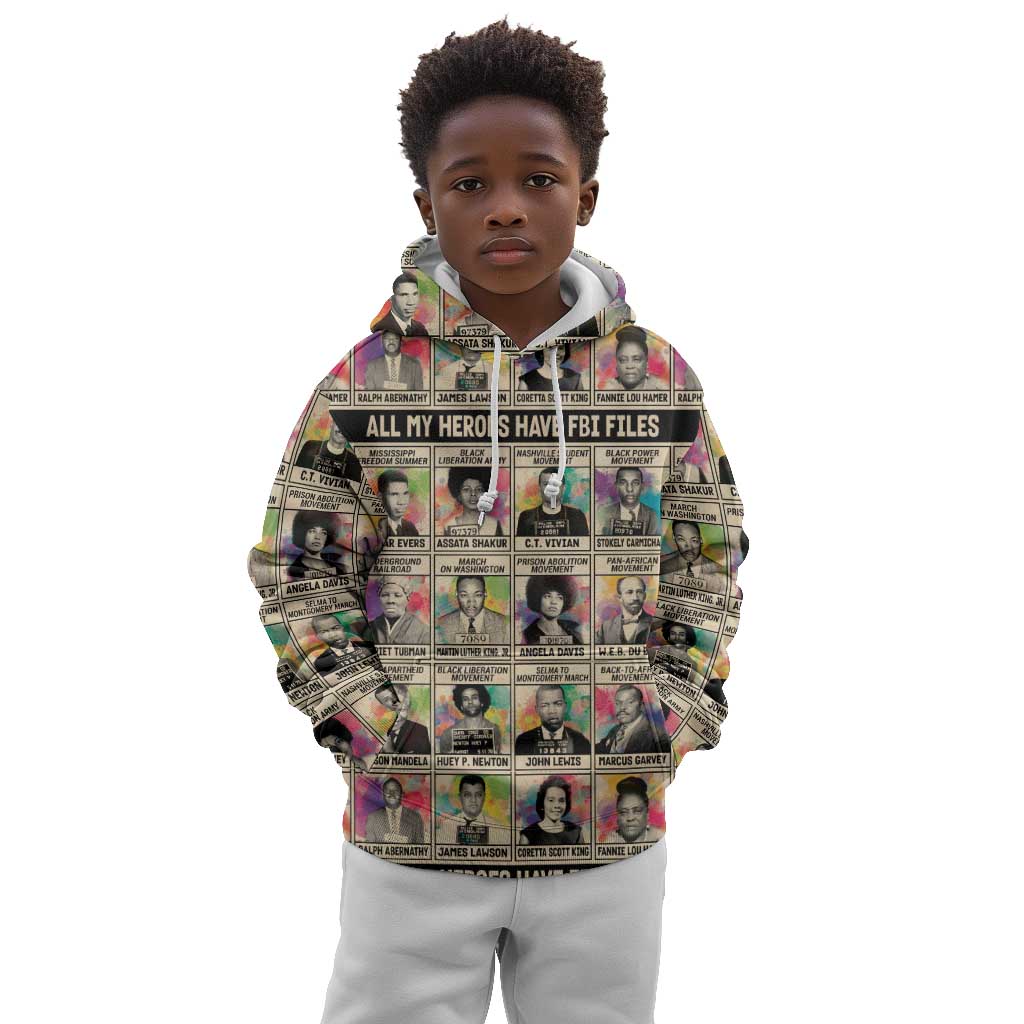 All My Heroes Have FBI Files Kid Hoodie Civil Rights Leaders