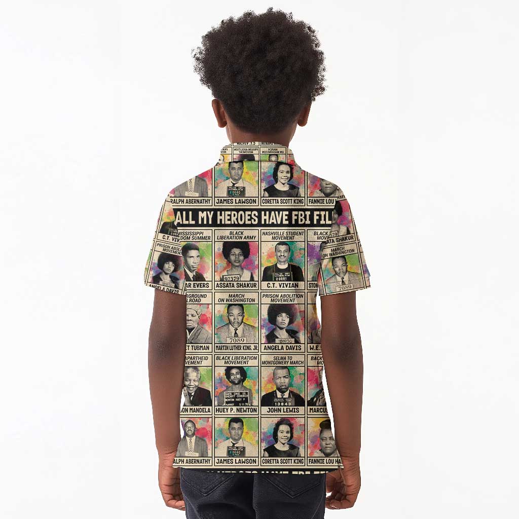 All My Heroes Have FBI Files Kid Polo Shirt Civil Rights Leaders