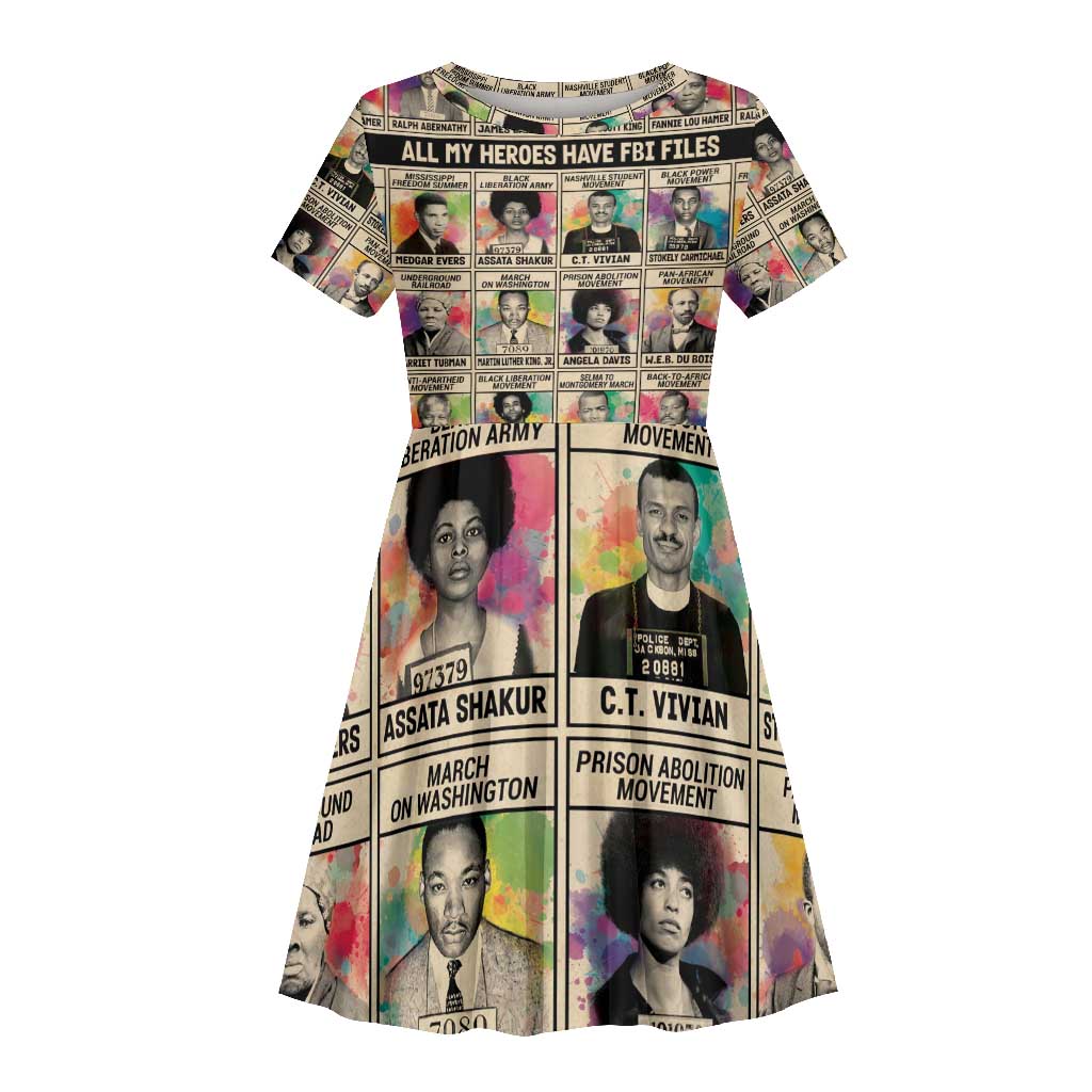 All My Heroes Have FBI Files Kid Short Sleeve Dress Civil Rights Leaders