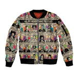 All My Heroes Have FBI Files Sleeve Zip Bomber Jacket Civil Rights Leaders