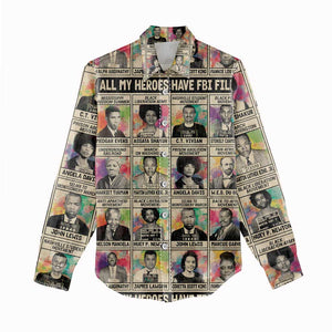 All My Heroes Have FBI Files Women Casual Shirt Civil Rights Leaders