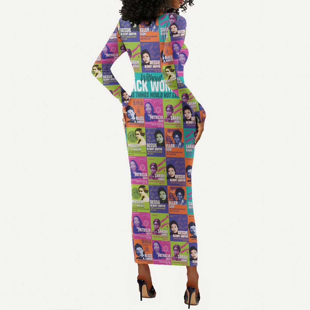 African Women Inventors Long Sleeve Bodycon Dress Without Black Women These Things Would Not Exist DT02