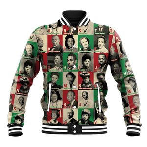 A To Z Of Black Heroes Baseball Jacket Civil Rights Leaders DT02