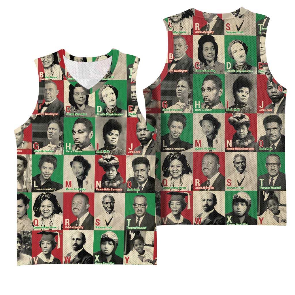A To Z Of Black Heroes Basketball Jersey Civil Rights Leaders DT02