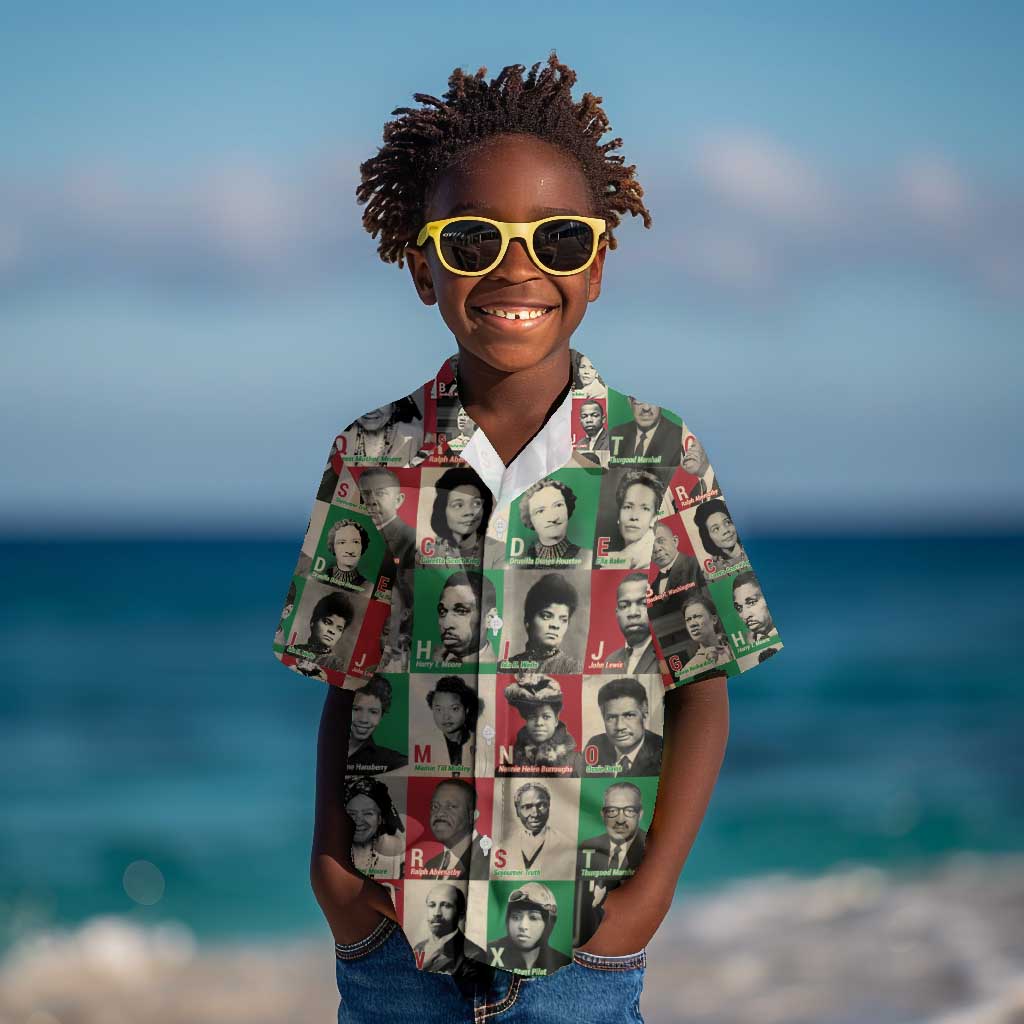 A To Z Of Black Heroes Kid Hawaiian Shirt Civil Rights Leaders