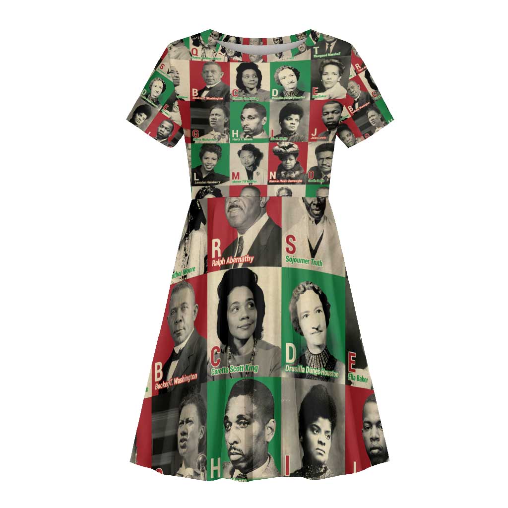 A To Z Of Black Heroes Kid Short Sleeve Dress Civil Rights Leaders