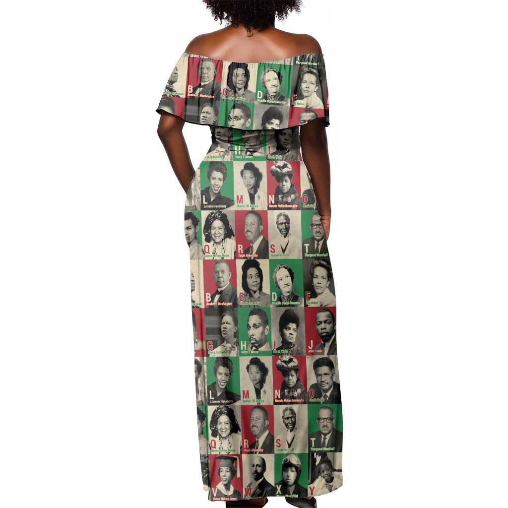 A To Z Of Black Heroes Off Shoulder Maxi Dress Civil Rights Leaders