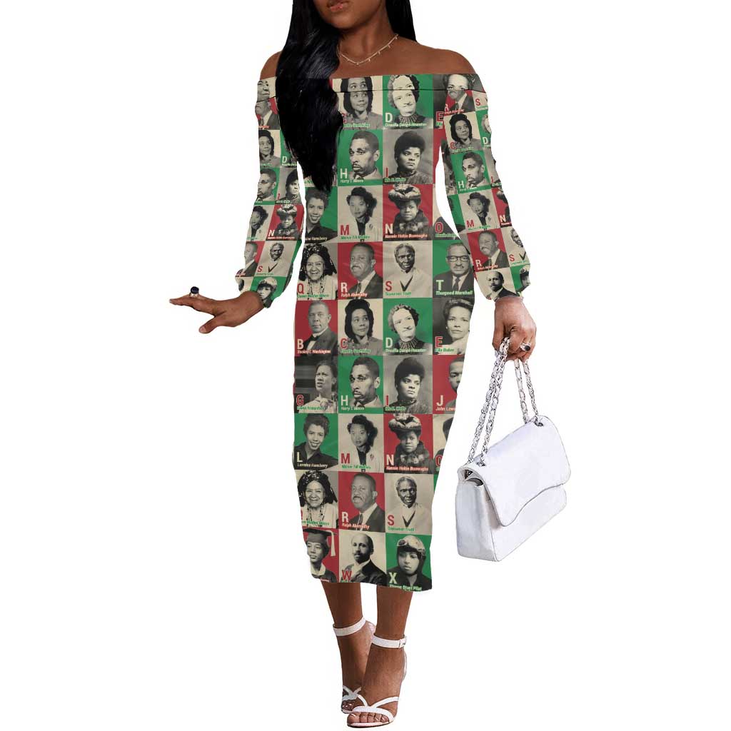 A To Z Of Black Heroes Off The Shoulder Long Sleeve Dress Civil Rights Leaders